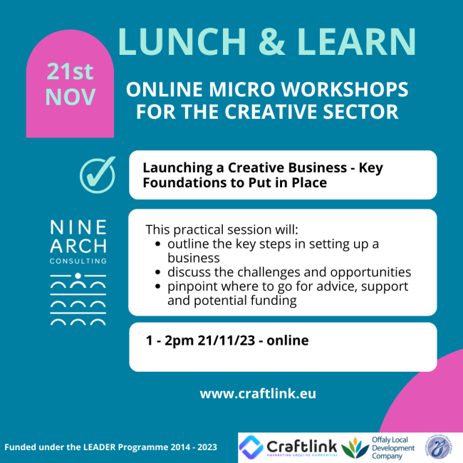 Lunch &#038; Learn &#8211; Launching a Creative Business &#8211; Key Foundations to Put in Place